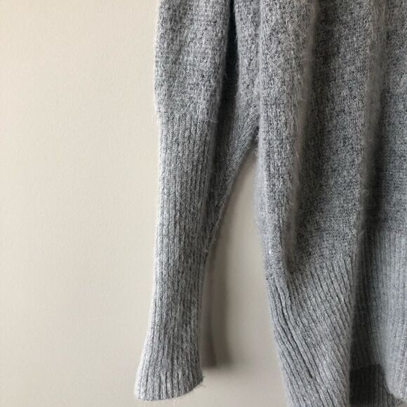 Olivaceous Grey Off Shoulder Soft Cozy Sweater - Picture 6 of 8